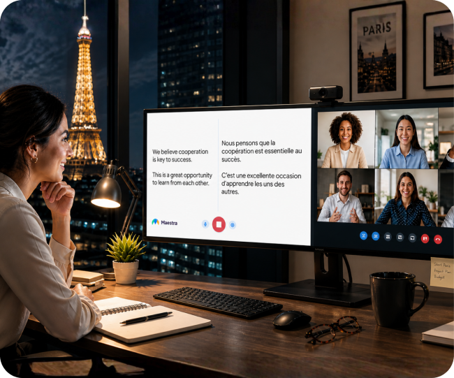Live translation during an online conference meeting