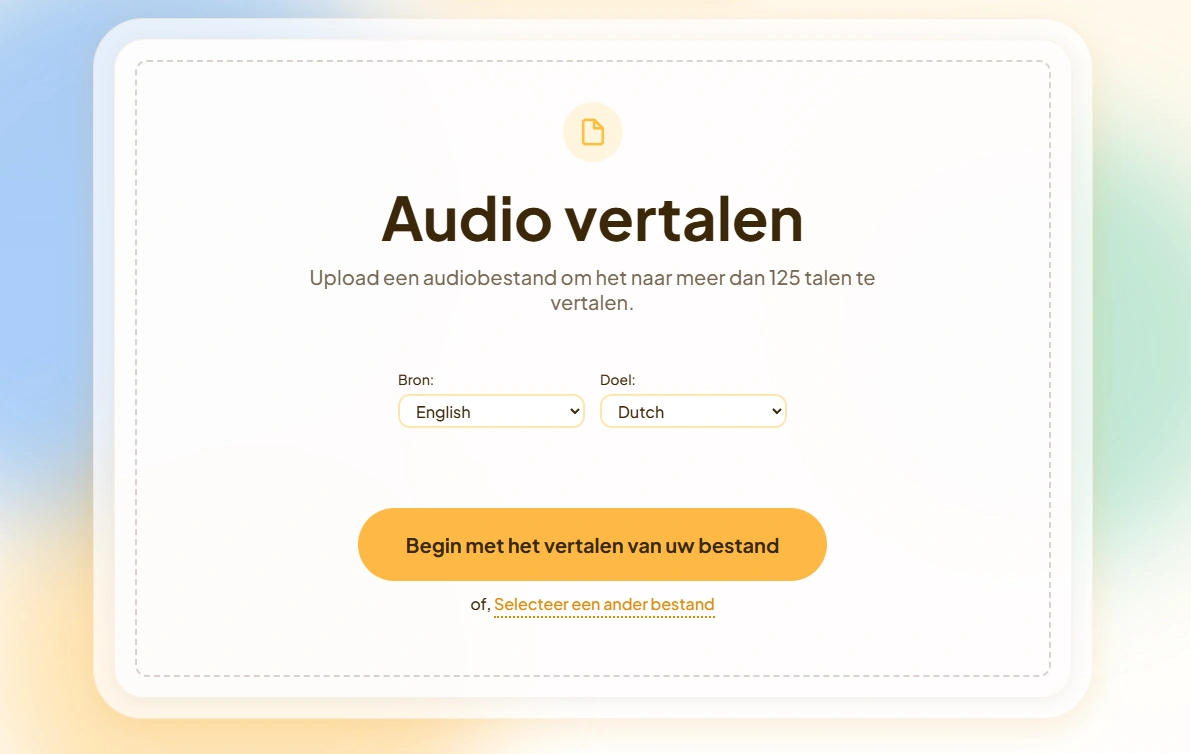 Online Nederlands naar Spaans audiovertaler