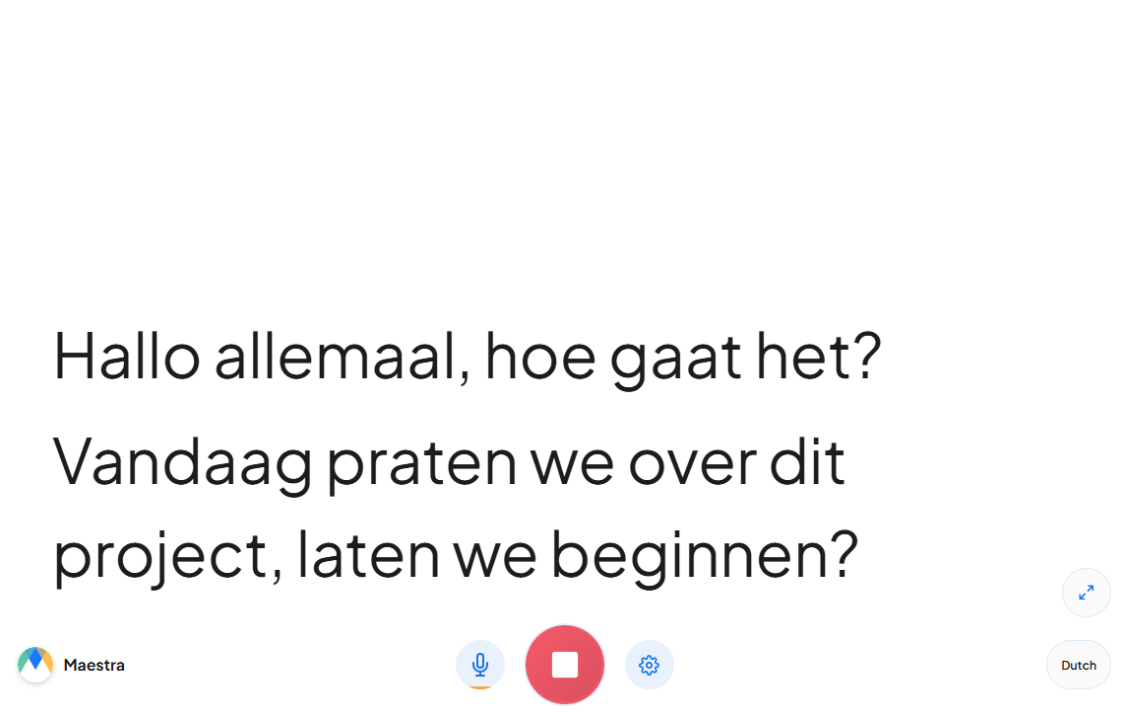 Dutch speech to text showcase