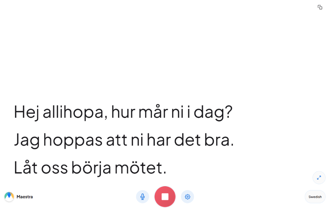 Swedish speech to text showcase