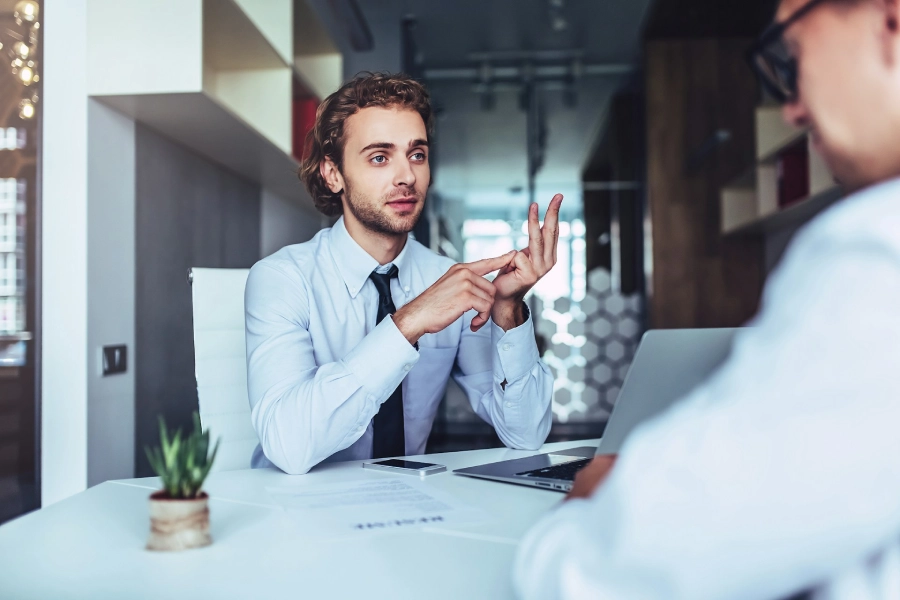 HR interviewing a job candidate