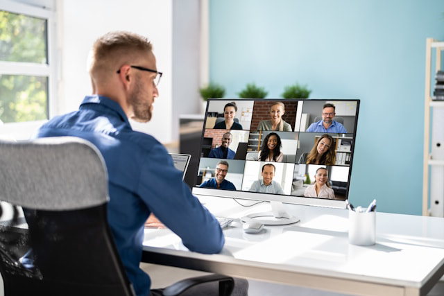 An online meeting taking place