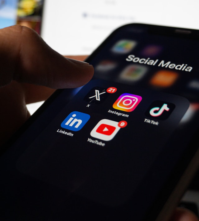 Social media apps on a phone