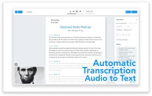 Automatically transcribe your audio & video files to text online.