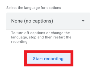 Click "Start recording".