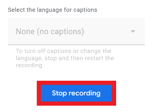 Click "Stop recording".