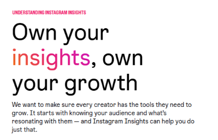 Web page of Instagram Insights.