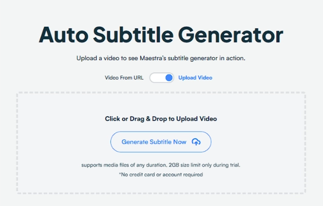 Maestra's subtitle generator tool.