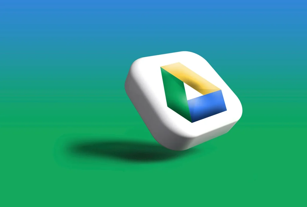 3D render image of Google Drive logo.