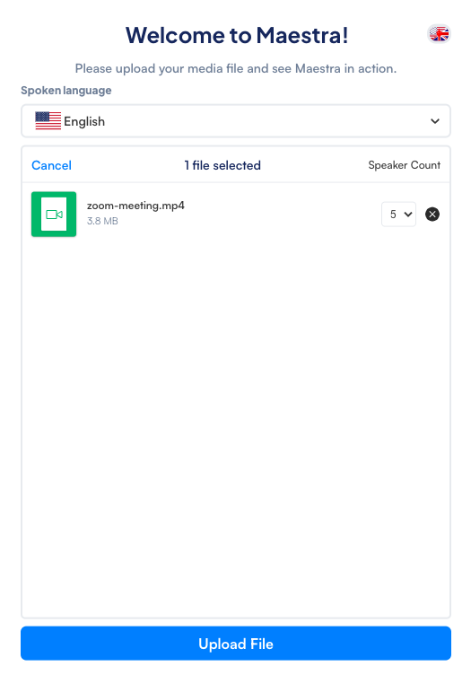 How to upload a file to Maestra for Zoom transcription