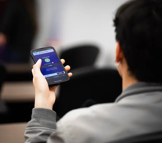 A student is participating in a game of Kahoot.