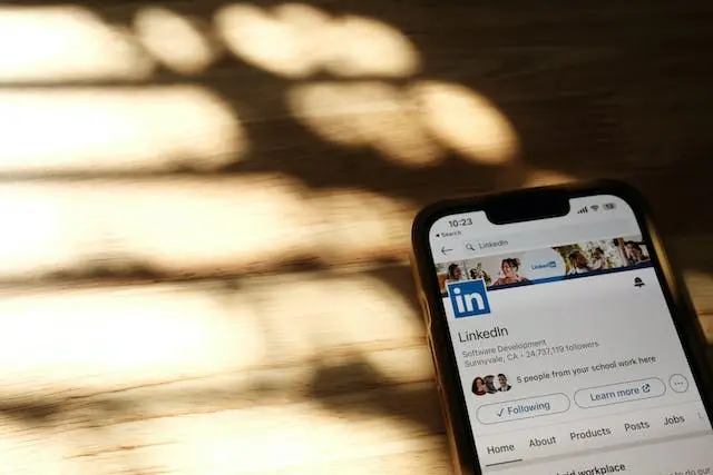 LinkedIn mobile app on a smartphone.