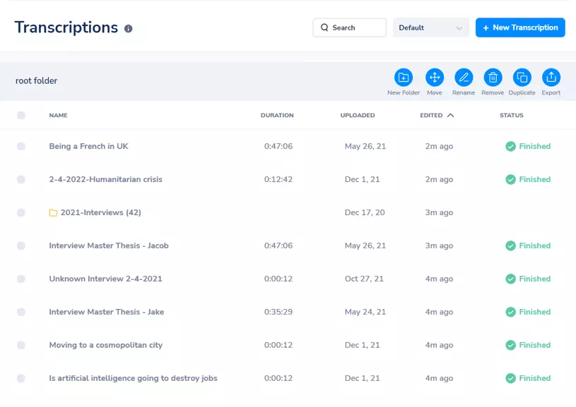 Maestra Cloud for storing and organizing transcriptions.