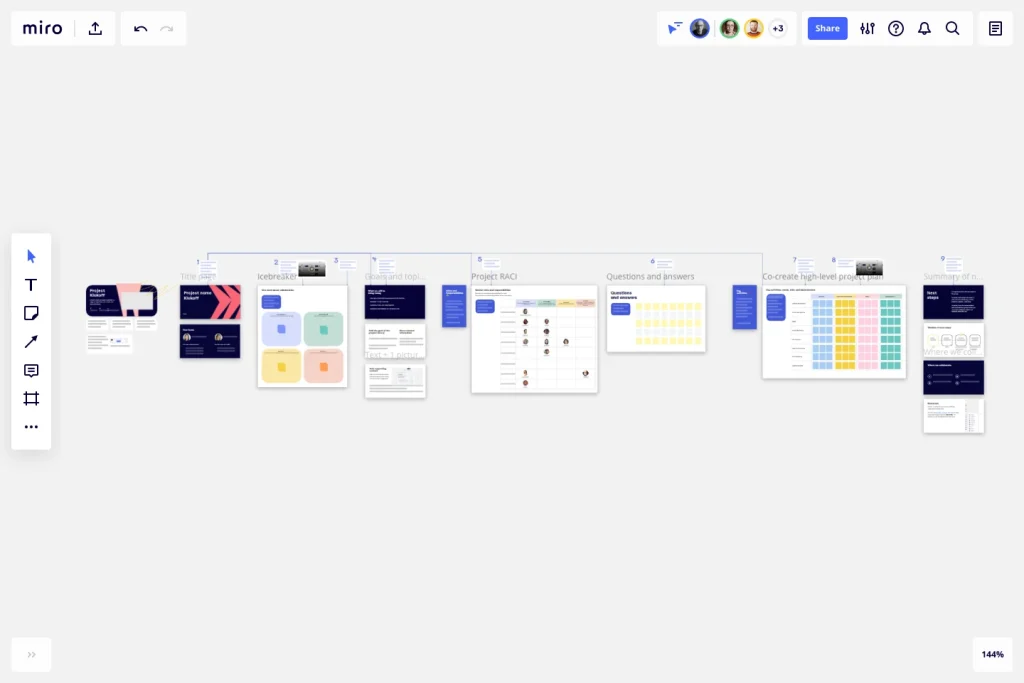 Miro's project kickoff meeting template.