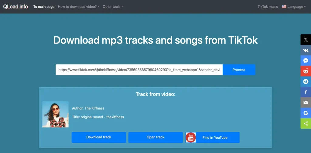 How to download TikTok sounds to MP3 with Qload.