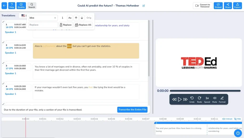 How to search YouTube transcripts with Maestra.