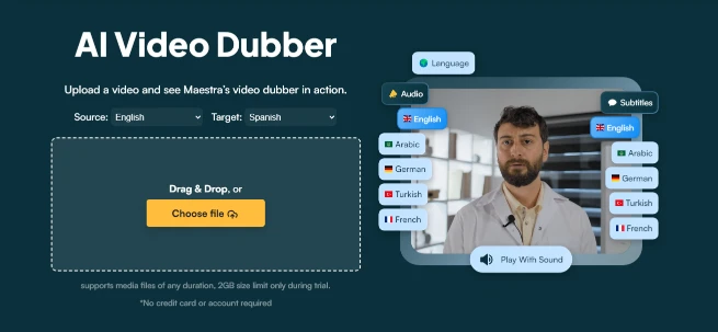 Use Maestra's video dubber to add a voiceover to PowerPoint.