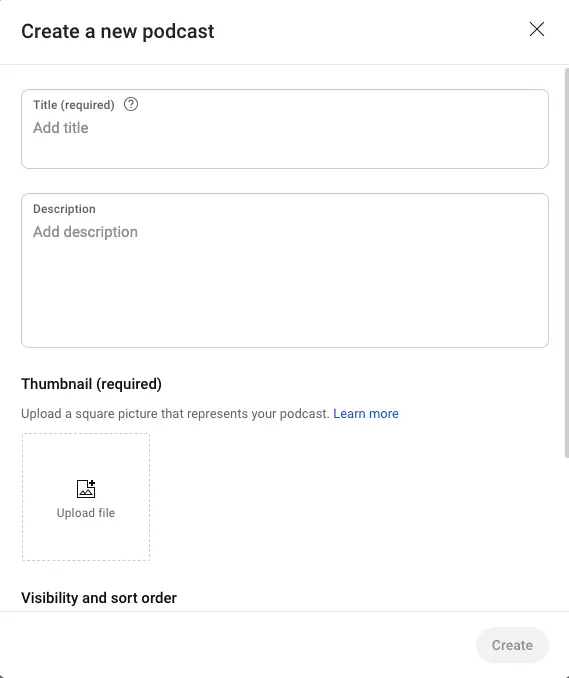 How to add podcast title, description and thumbnail on YouTube.