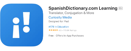 SpanishDict provides translation services while focusing on teaching Spanish.