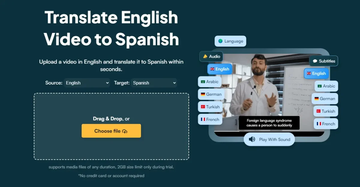 Translate English video to Spanish using Maestra AI.