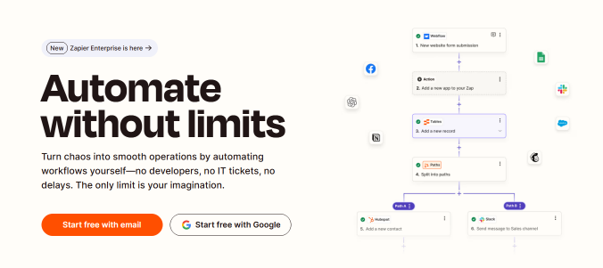 Zapier offers automation without limits.