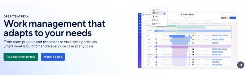 Smartsheet manages data to streamline your workflow.