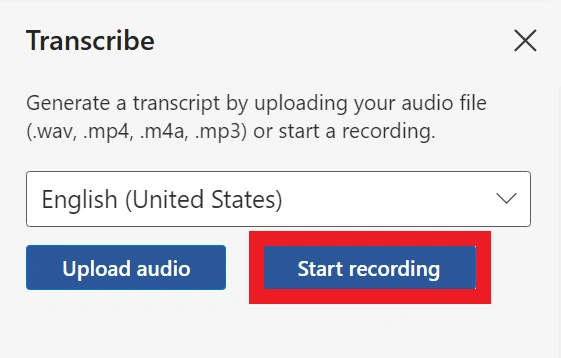 Click "Start recording".