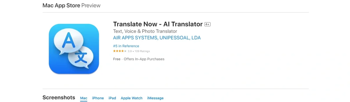 Translate now is a widely-used voice translator app.