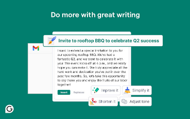 Grammarly's extension helps with your writing with useful suggestions.