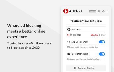 AdBlock is one of the most popular extensions for blocking ads.