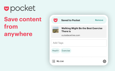 Pocket is among the best Chrome extensions because you can save content from anywhere.