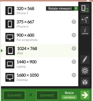 You can test your layout for different resolutions with Window Resizer.