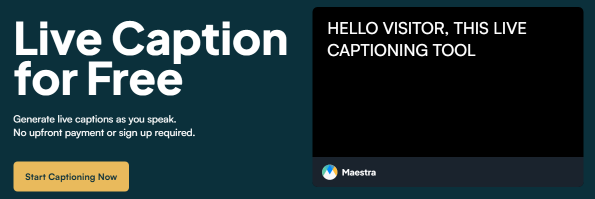 Maestra's live caption tool is a great way to transcribe important points of the meeting.