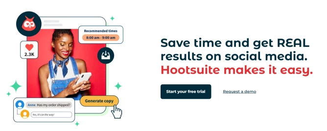 Hootsuite is one of the best AI tools for social media management.