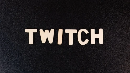 The word Twitch on black background.