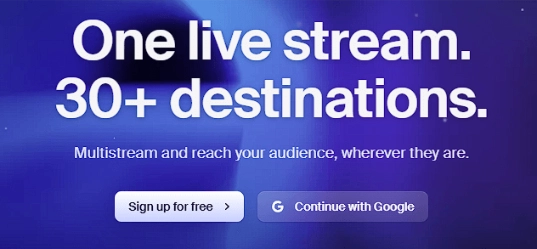 Homepage of Restream.