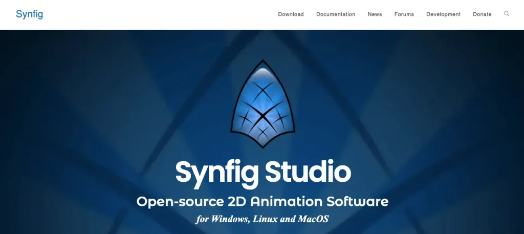 The homepage of Synfig Studio.