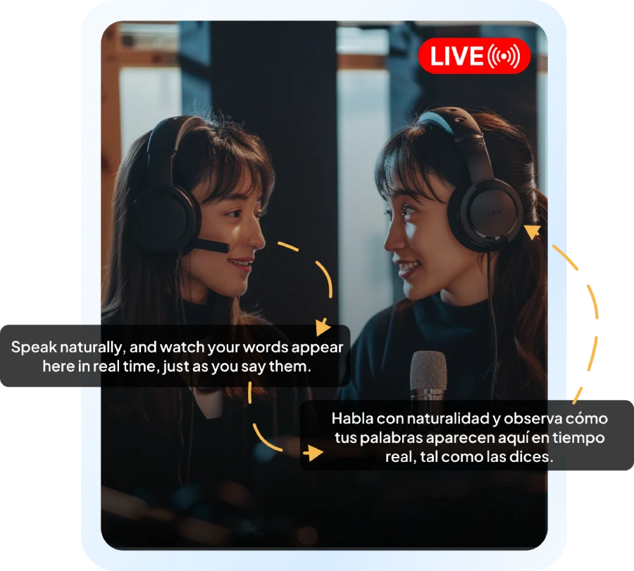 Traducción de video en vivo