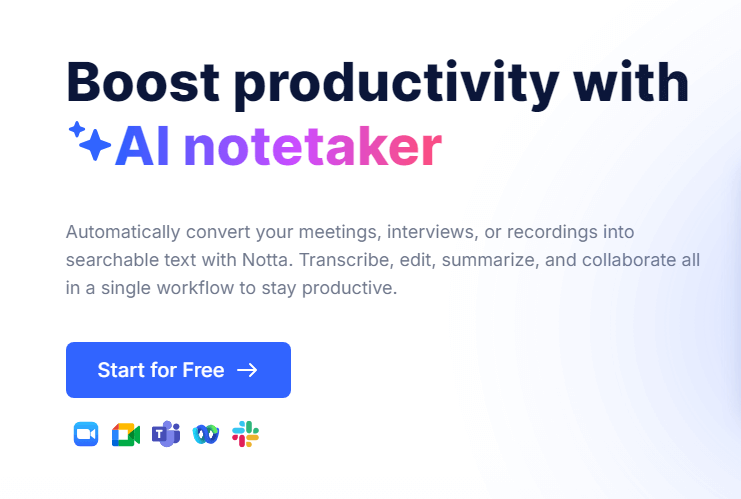 Notta is similar to Maestra AI when it comes to transcribing audio.