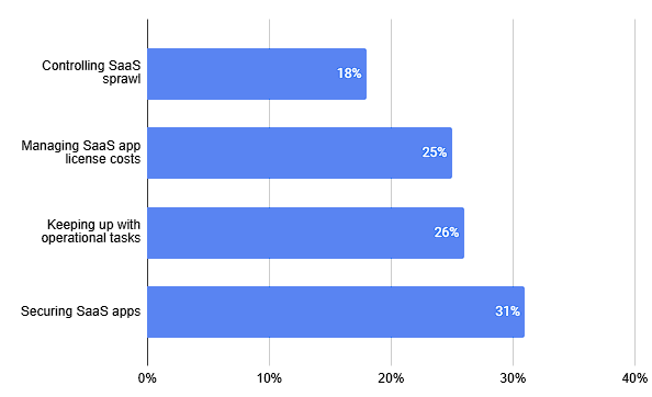 A bar chart showing the top concerns related to SaaS.