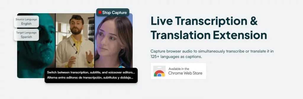 Use the live translation extension to translate a conversation in real-time.