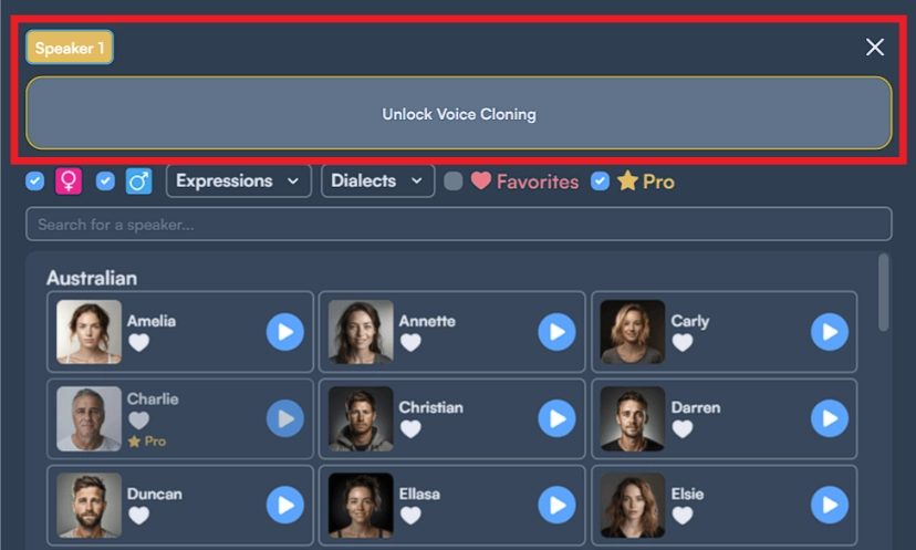 Click “Unlock Voice Cloning”.