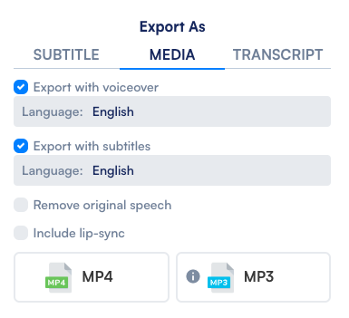 How to export files with Maestra's AI video translator.