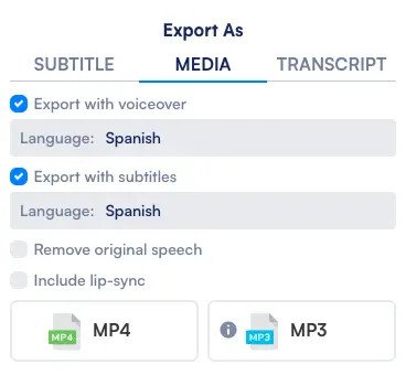 How to export Spanish voiceover with Maestra.