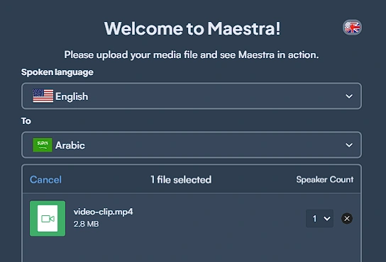 How to translate English to Arabic using Maestra.