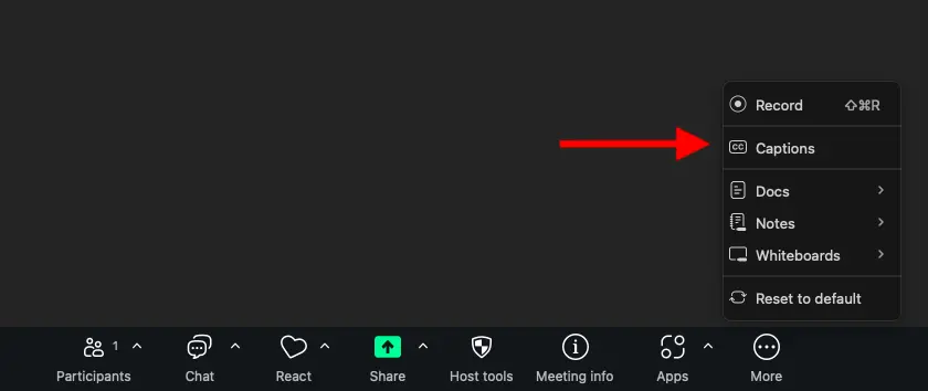 How to turn on captions in Zoom.