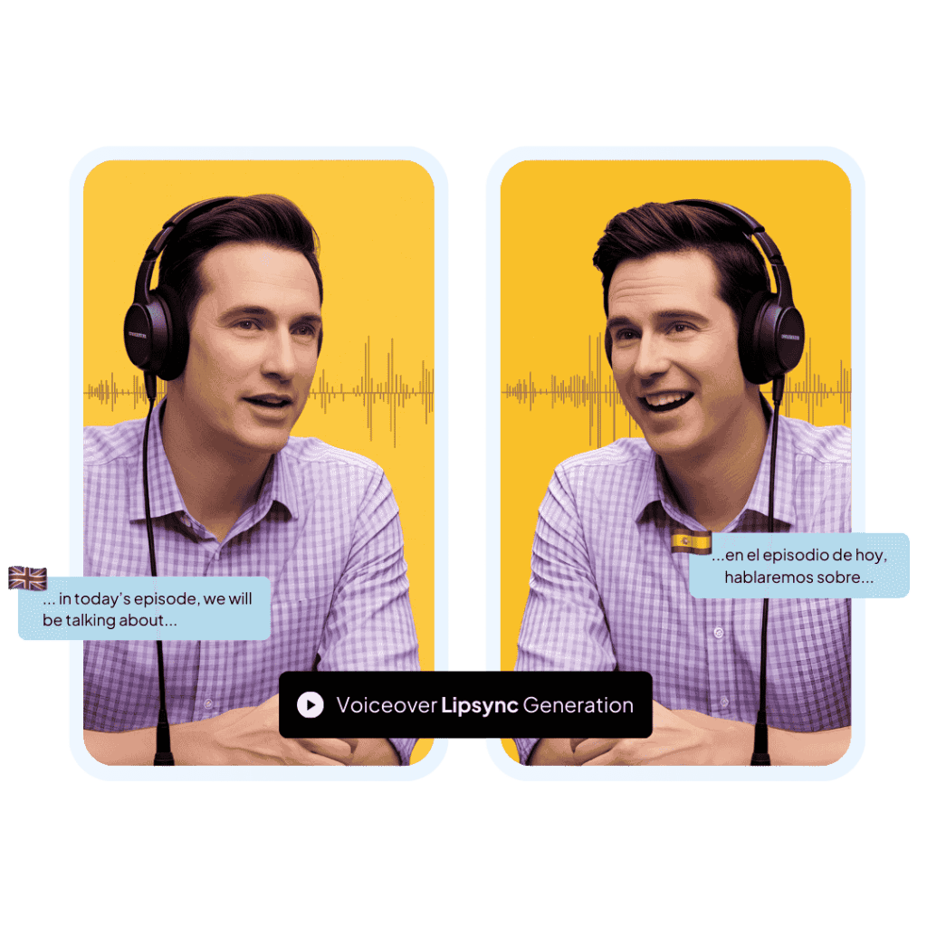 Synchronize lip movements of speakers using Maestra's AI lip sync feature.