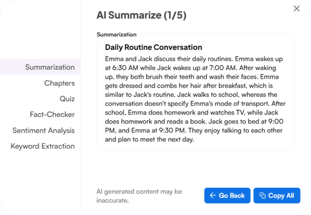 Summarize videos using Maestra AI.