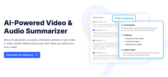 Use Notta to summarize video or audio files.