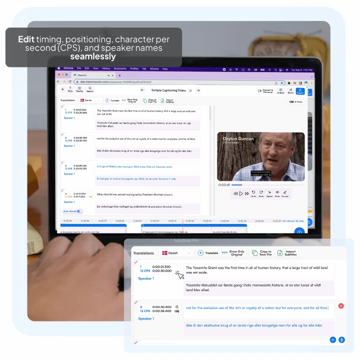 Edit SRT subtitles effortlessly using the intuitive text editor.